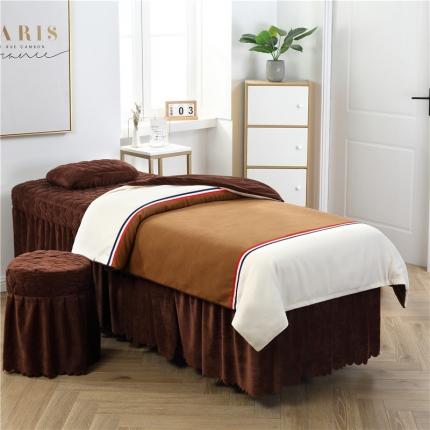 91家纺网 家纺一手货源 找家纺 （总）乐逸家纺 2024新款简约棉麻水晶绒美-容床罩