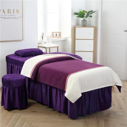 91家纺网 家纺一手货源 找家纺 （总）乐逸家纺 2024新款简约棉麻水晶绒美-容床罩