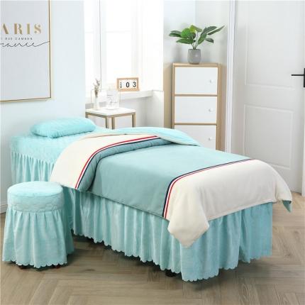 91家纺网 家纺一手货源 找家纺 （总）乐逸家纺 2024新款简约棉麻水晶绒美-容床罩