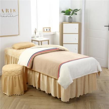 91家纺网 家纺一手货源 找家纺 （总）乐逸家纺 2024新款简约棉麻水晶绒美-容床罩