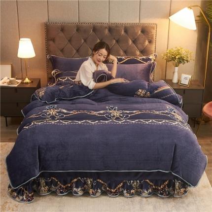 91家纺网 家纺一手货源 找家纺 冉美家纺 2021新款金貂绒四件套 锦绣时光