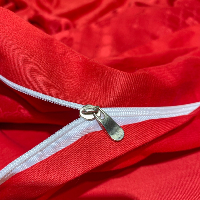 91家纺网 家纺一手货源 找家纺 安妮家居2021新款山茶全棉提花四件套 山茶花-大红