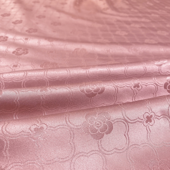 91家纺网 家纺一手货源 找家纺 安妮家居2021新款山茶全棉提花四件套 山茶花-粉豆沙