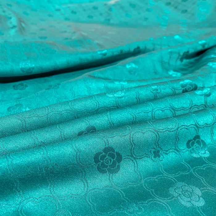 91家纺网 家纺一手货源 找家纺 安妮家居2021新款山茶全棉提花四件套 山茶花-墨绿