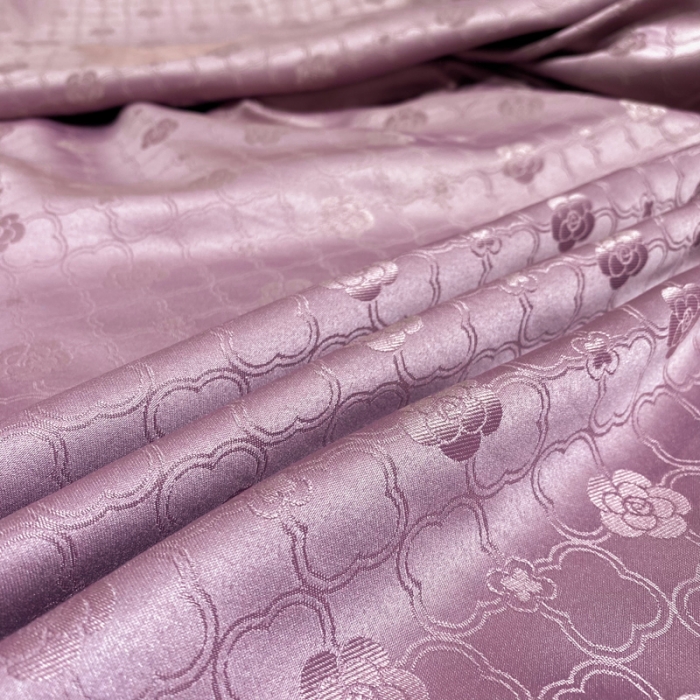 91家纺网 家纺一手货源 找家纺 安妮家居2021新款山茶全棉提花四件套 山茶花-紫色