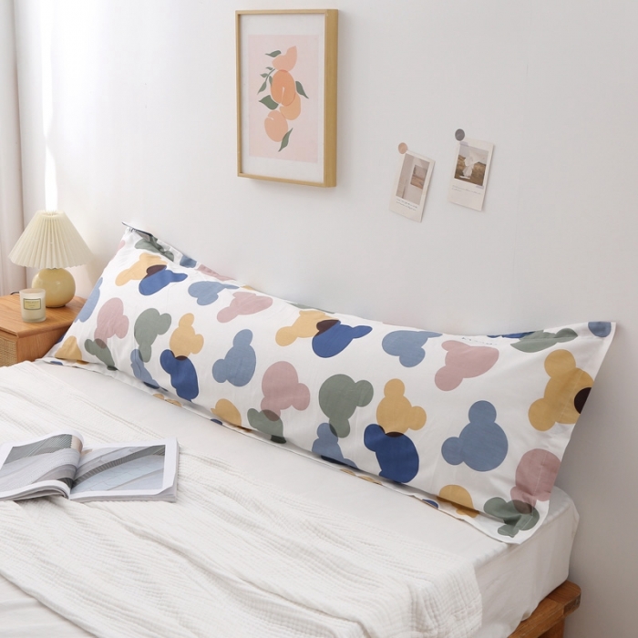 91家纺网 家纺一手货源 找家纺 锦绣万家 2021新款纯棉双人枕套全棉长枕套/只 多彩熊仔