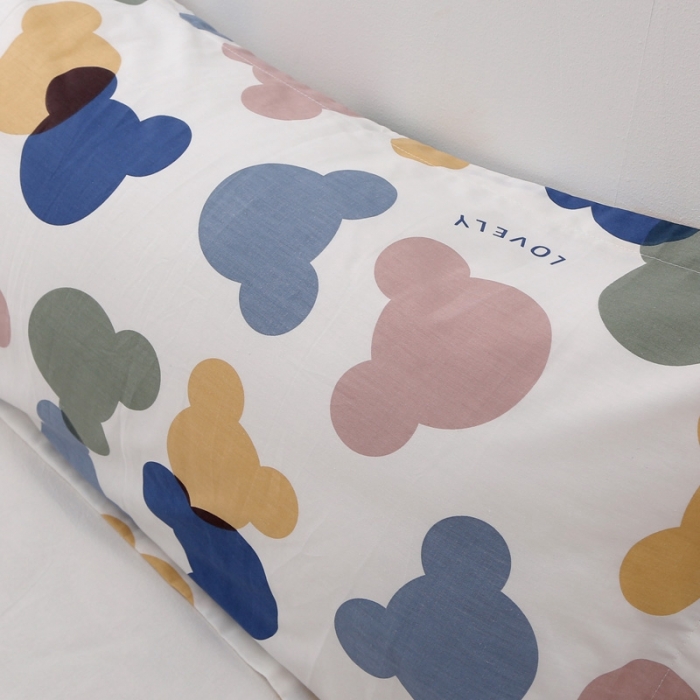 91家纺网 家纺一手货源 找家纺 锦绣万家 2021新款纯棉双人枕套全棉长枕套/只 多彩熊仔