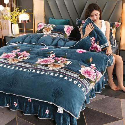 91家纺网 家纺一手货源 找家纺 冉美家纺 2021新款牛奶绒四件套 花样情怀