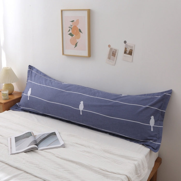 91家纺网 家纺一手货源 找家纺 锦绣万家 2021新款纯棉双人枕套全棉长枕套/只 青鸟