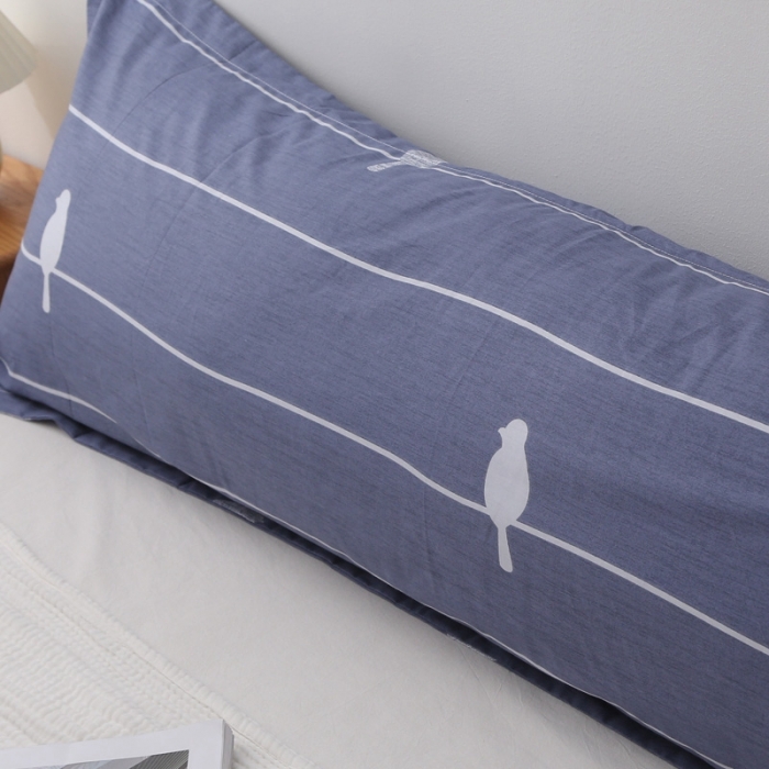 91家纺网 家纺一手货源 找家纺 锦绣万家 2021新款纯棉双人枕套全棉长枕套/只 青鸟