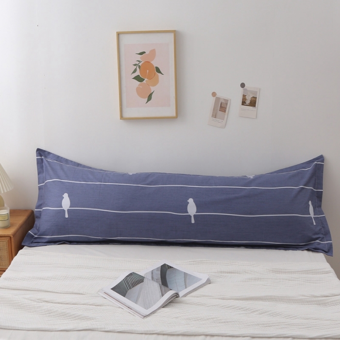 91家纺网 家纺一手货源 找家纺 锦绣万家 2021新款纯棉双人枕套全棉长枕套/只 青鸟