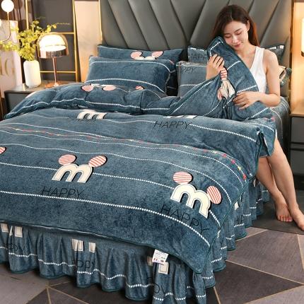 91家纺网 家纺一手货源 找家纺 冉美家纺 2021新款牛奶绒四件套 米奇之门