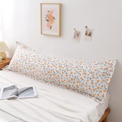 91家纺网 家纺一手货源 找家纺 锦绣万家 2021新款纯棉双人枕套全棉长枕套/只 甜蜜橘