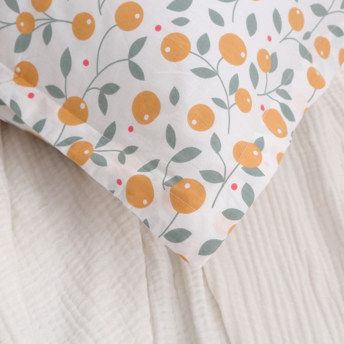 91家纺网 家纺一手货源 找家纺 锦绣万家 2021新款纯棉双人枕套全棉长枕套/只 甜蜜橘