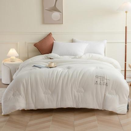 91家纺网 家纺一手货源 找家纺 林希云感国标A类柔顺恒温大豆被抗菌冬被春秋被加厚被芯 白色