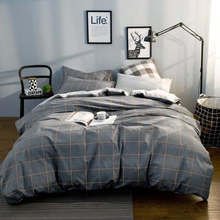 91家纺网 家纺一手货源 找家纺 (总）琪格格 2022新款纯棉简约宜家四件套