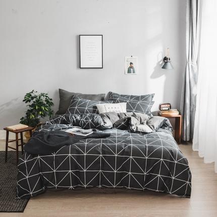 91家纺网 家纺一手货源 找家纺 (总）琪格格 2022新款纯棉简约宜家四件套