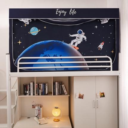 91家纺网 家纺一手货源 找家纺 安金蚊帐 2024新款加高加大90*200*130烤漆全伸缩支架99%涂层强遮光学生蚊帐床帘一体 宇航员