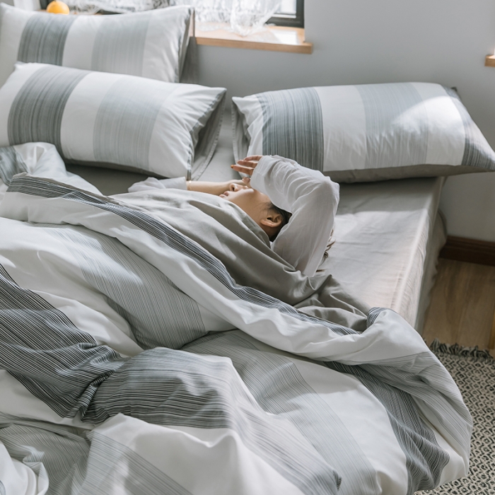 91家纺网 家纺一手货源 找家纺 (总）琪格格 2022新款纯棉简约宜家四件套