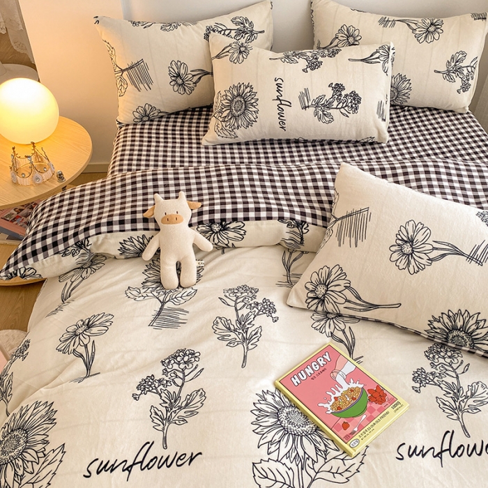 91家纺网 家纺一手货源 找家纺 雅居纺 2022新款印花牛奶绒四件套 赫本