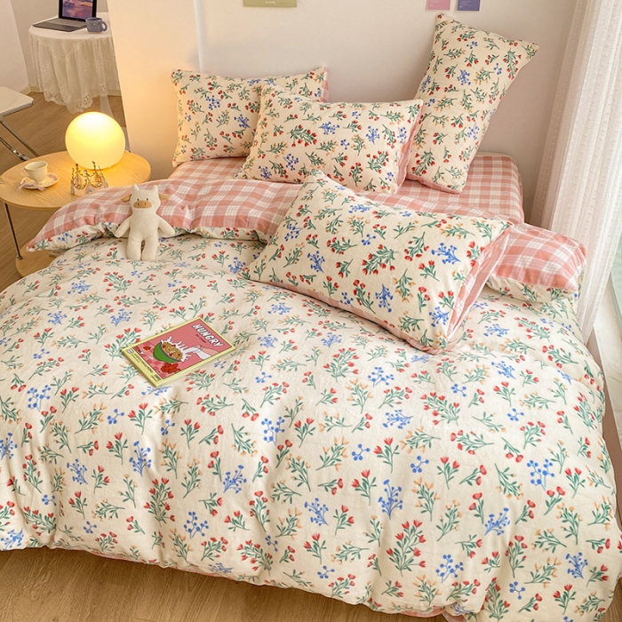 91家纺网 家纺一手货源 找家纺 雅居纺 2022新款印花牛奶绒四件套 花千骨