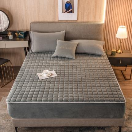 91家纺网 家纺一手货源 找家纺 （总）席世家200G牛奶绒夹棉床笠 单床笠直播爆款床笠