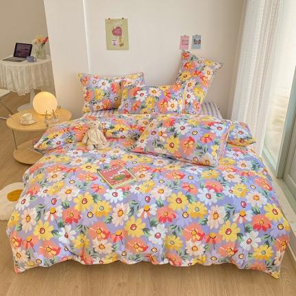 雅居纺 2022新款印花牛奶绒四件套 倾城