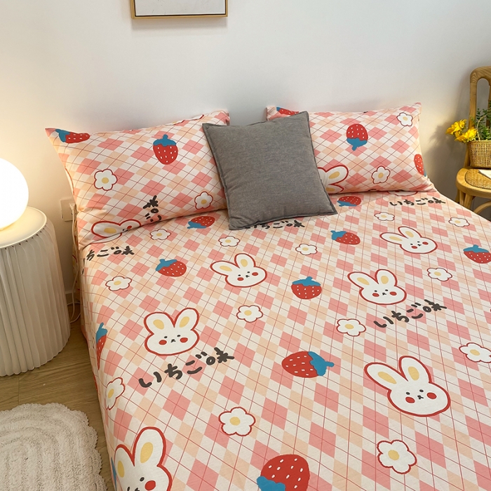 91家纺网 家纺一手货源 找家纺 简宜家居2023新款全棉A版床单 莓莓兔团