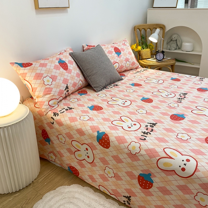 91家纺网 家纺一手货源 找家纺 简宜家居2023新款全棉A版床单 莓莓兔团