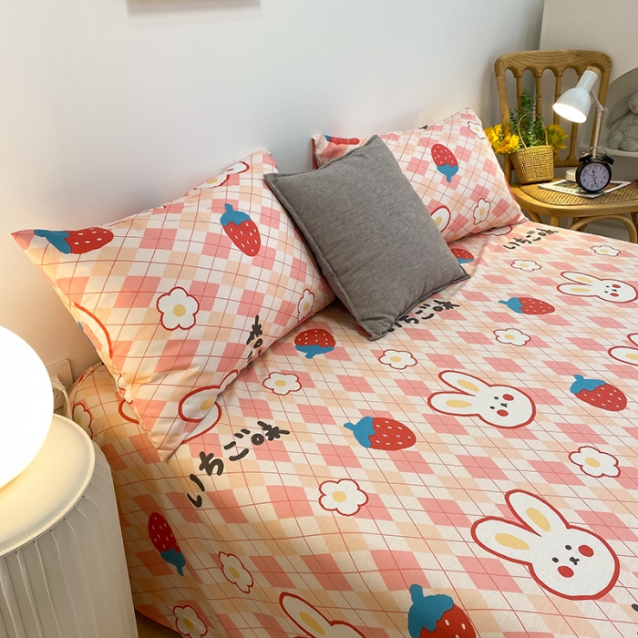 91家纺网 家纺一手货源 找家纺 简宜家居2023新款全棉A版床单 莓莓兔团