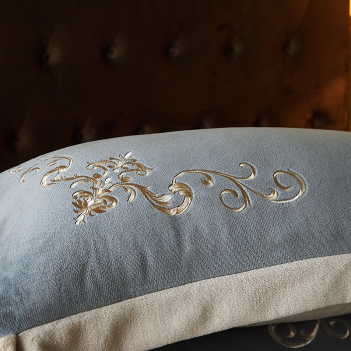 91家纺网 家纺一手货源 找家纺 骏腾 2022新款加厚牛奶绒刺绣四件套法莱绒三件套 暖心-灰色