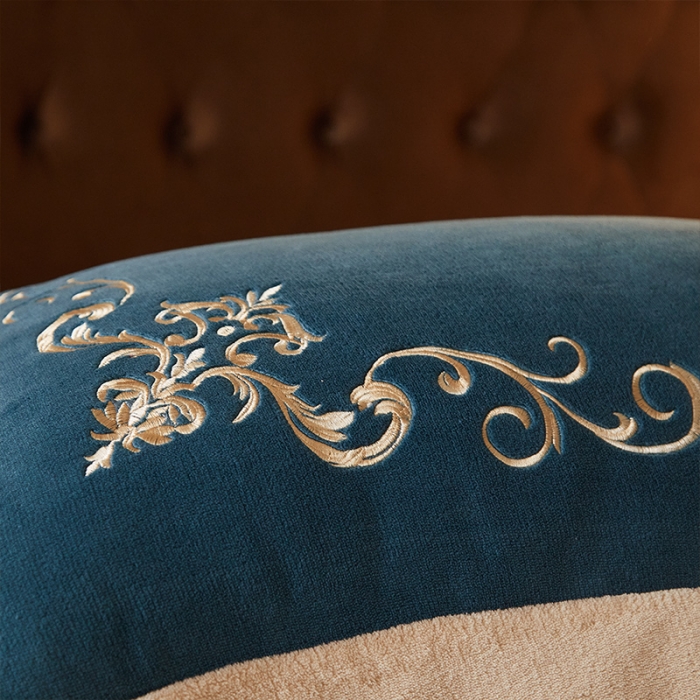 91家纺网 家纺一手货源 找家纺 骏腾 2022新款加厚牛奶绒刺绣四件套法莱绒三件套 暖心-孔雀兰