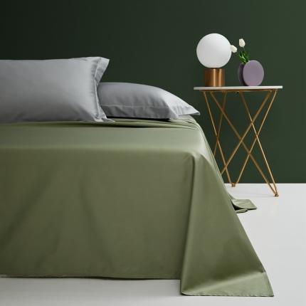 91家纺网 家纺一手货源 找家纺 8小时家纺 2023新款贡缎长绒棉床单 莺茶绿