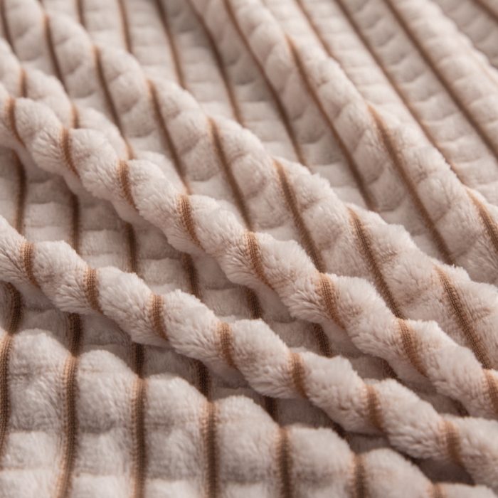 91家纺网 家纺一手货源 找家纺 潮邦2025韩版剪花牛奶绒四件套-锦华 锦华-卡其