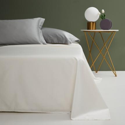 8小时家纺 2023新款贡缎长绒棉床单 雪月白