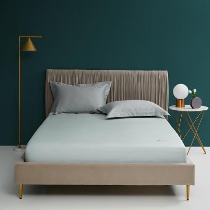 91家纺网 家纺一手货源 找家纺 8小时家纺 2023新款贡缎长绒棉床笠 湖泊蓝