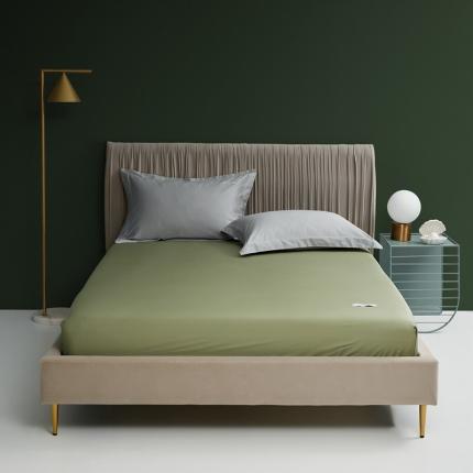 8小时家纺 2023新款贡缎长绒棉床笠 莺茶绿