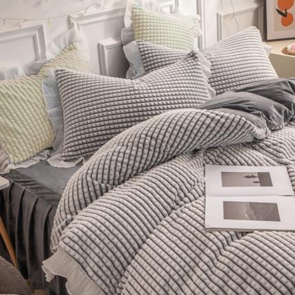 91家纺网 家纺一手货源 找家纺 （总）潮邦2025韩版剪花牛奶绒四件套-锦华