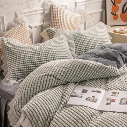 91家纺网 家纺一手货源 找家纺 （总）潮邦2025韩版剪花牛奶绒四件套-锦华