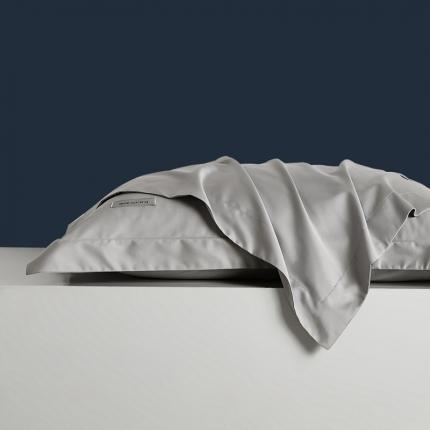 8小时家纺 2023新款贡缎长绒棉单枕套一对 雅士灰