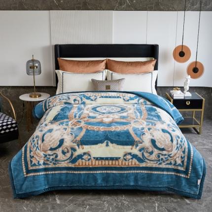 91家纺网 家纺一手货源 找家纺 凯轩毛毛毯毯子 2024新款安哥拉云毛毯毯子 毛毛毯毯子  皇室世家   蓝