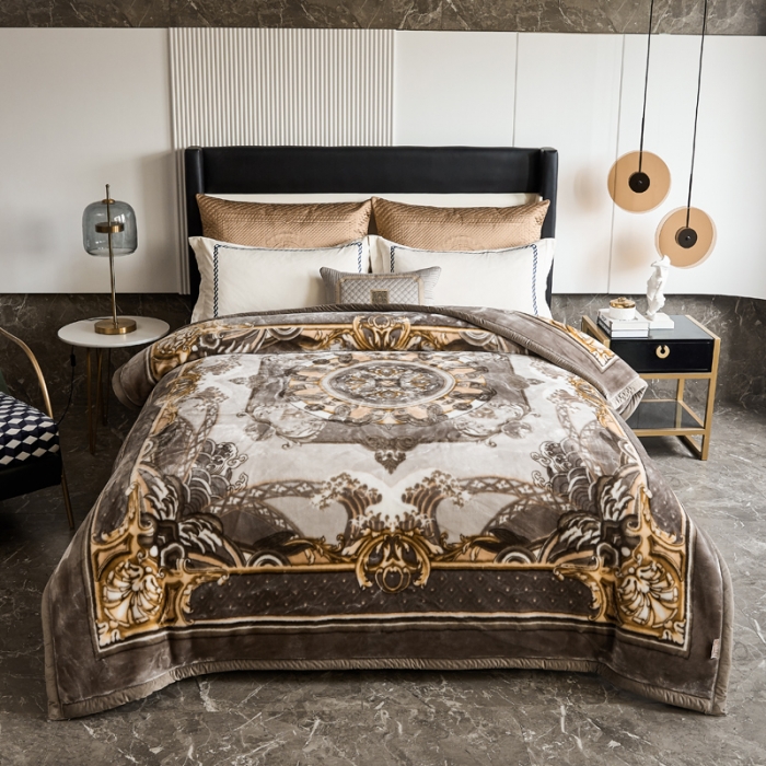 91家纺网 家纺一手货源 找家纺 凯轩毛毛毯毯子 2024新款安哥拉云毛毯毯子 毛毛毯毯子 皇室世家  灰