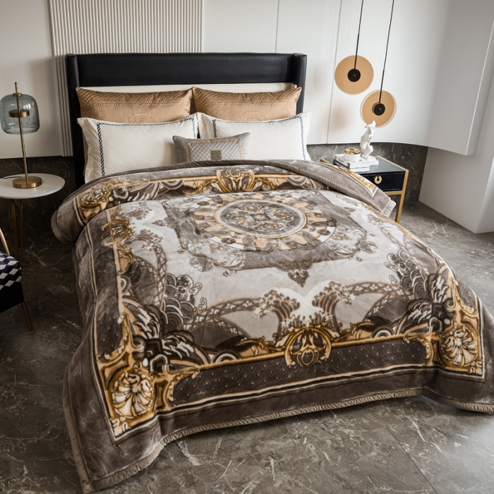 91家纺网 家纺一手货源 找家纺 凯轩毛毛毯毯子 2024新款安哥拉云毛毯毯子 毛毛毯毯子 皇室世家  灰