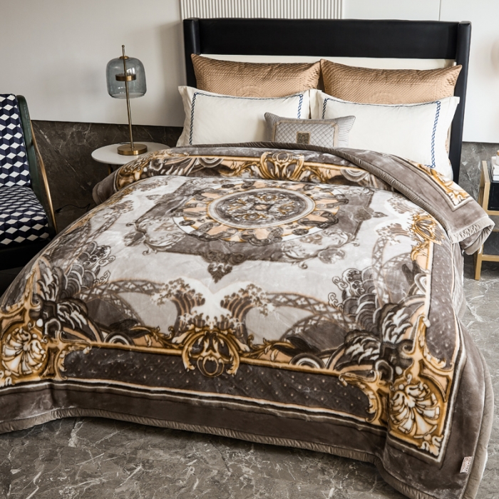 91家纺网 家纺一手货源 找家纺 凯轩毛毛毯毯子 2024新款安哥拉云毛毯毯子 毛毛毯毯子 皇室世家  灰