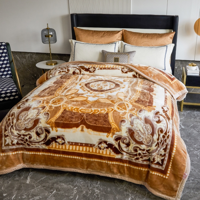 91家纺网 家纺一手货源 找家纺 凯轩毛毛毯毯子 2024新款安哥拉云毛毯毯子 毛毛毯毯子 皇室世家  卡其