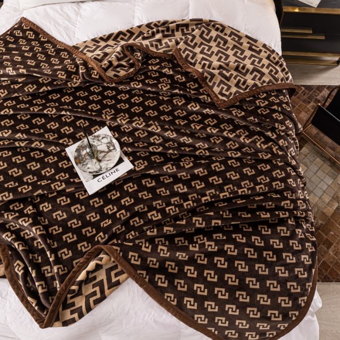 91家纺网 家纺一手货源 找家纺 卡奥AB版加厚复合云毯法莱绒毛毯空调休闲毯沙发盖毯 伯伦