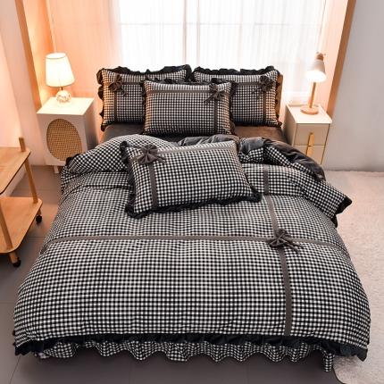 91家纺网 家纺一手货源 找家纺 （总） 金莎浪 2022新款A版针织棉B版水晶绒四件套