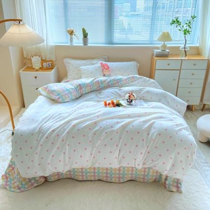 91家纺网 家纺一手货源 找家纺 (总)源启生活 2021高克重牛奶绒印花四件套婴儿绒直播爆款