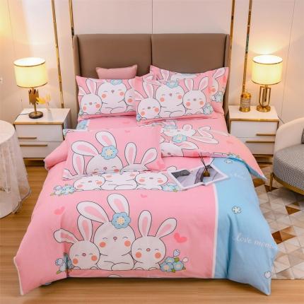 91家纺网 家纺一手货源 找家纺 （总）青竹苑 2021新款全棉磨毛印花四件套