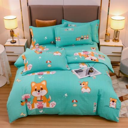 91家纺网 家纺一手货源 找家纺 （总）青竹苑 2021新款全棉磨毛印花四件套